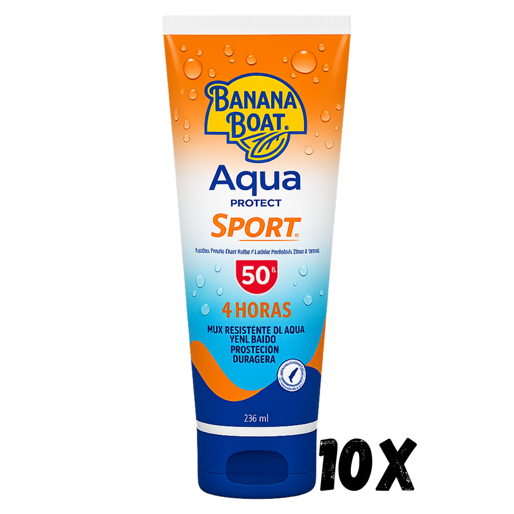 KIT COM 10 BANANA BOAT AQUA PROTECTION - SPORT FPS 50 236ML