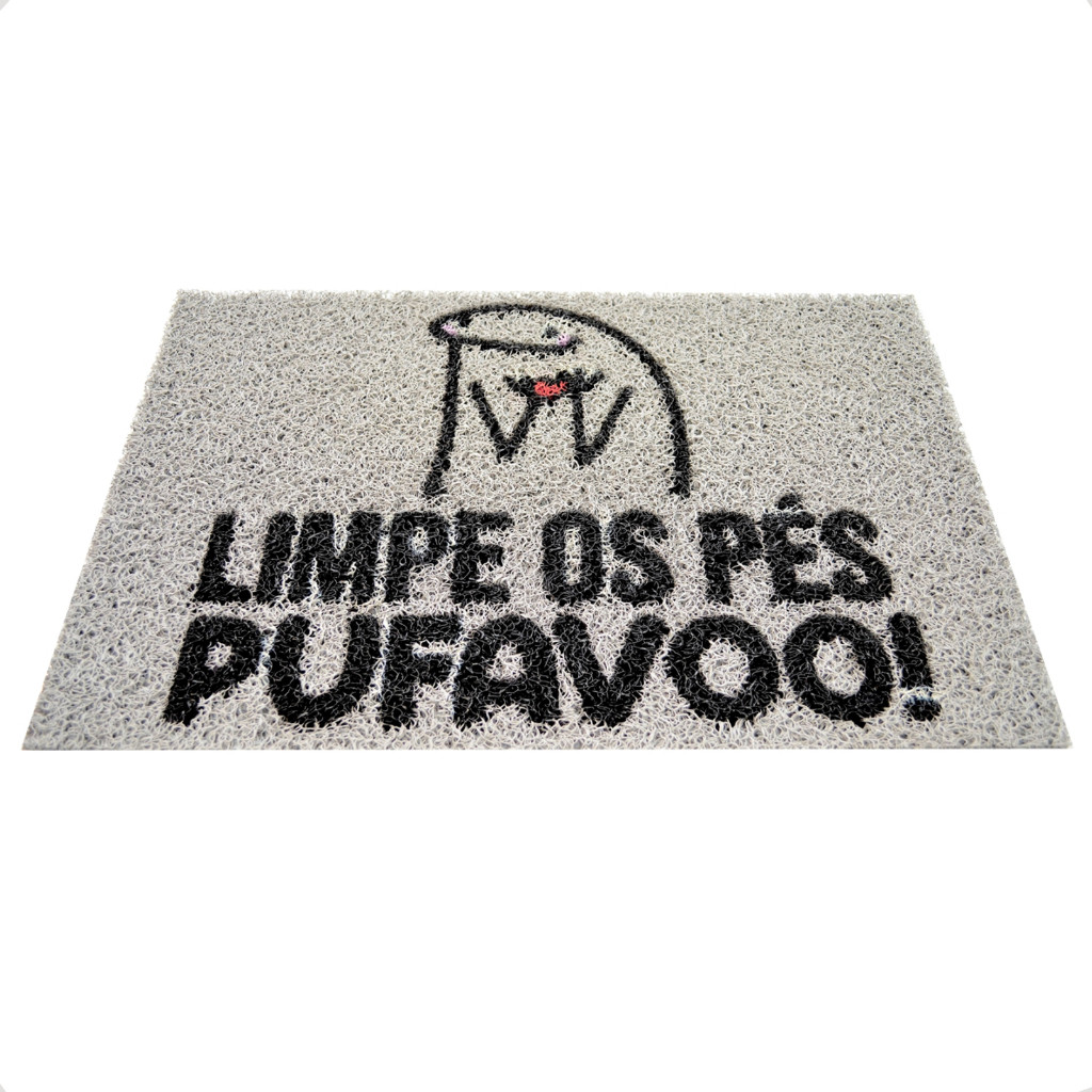 TAPETE CAPACHO 60X40 CM FLORK BENTO ENTRADA PORTA LIMPE POR FAVOR ENGRAÇADO UTILIDADE PARA CASA