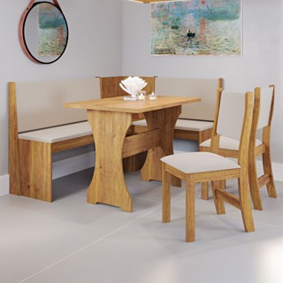 Canto Alemão Hard com 2 Cadeiras - Viero Móveis em Oferta na Shopee