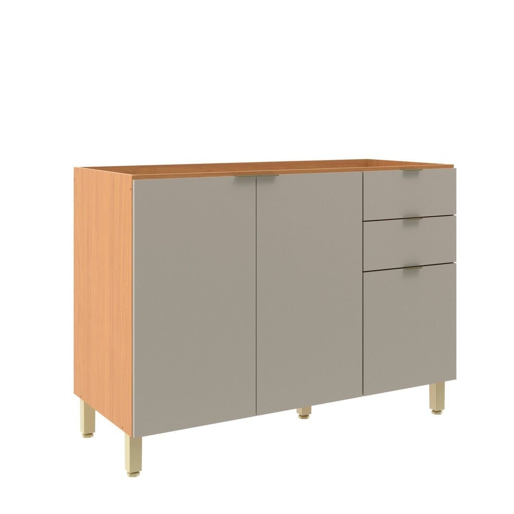 Balcão Pia 120cm 3 Portas 2 Gavetas Karine Ii em Oferta na Shopee