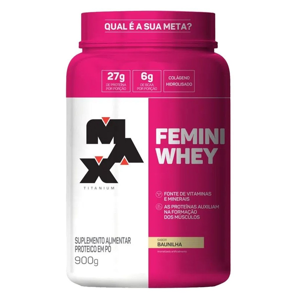 Femini Whey - 900g Baunilha - Max Titanium em Oferta na Shopee
