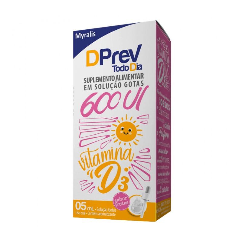Suplemento Alimentar DPrev Todo Dia 600ui Solução Gotas Sabor Frutas 5ml