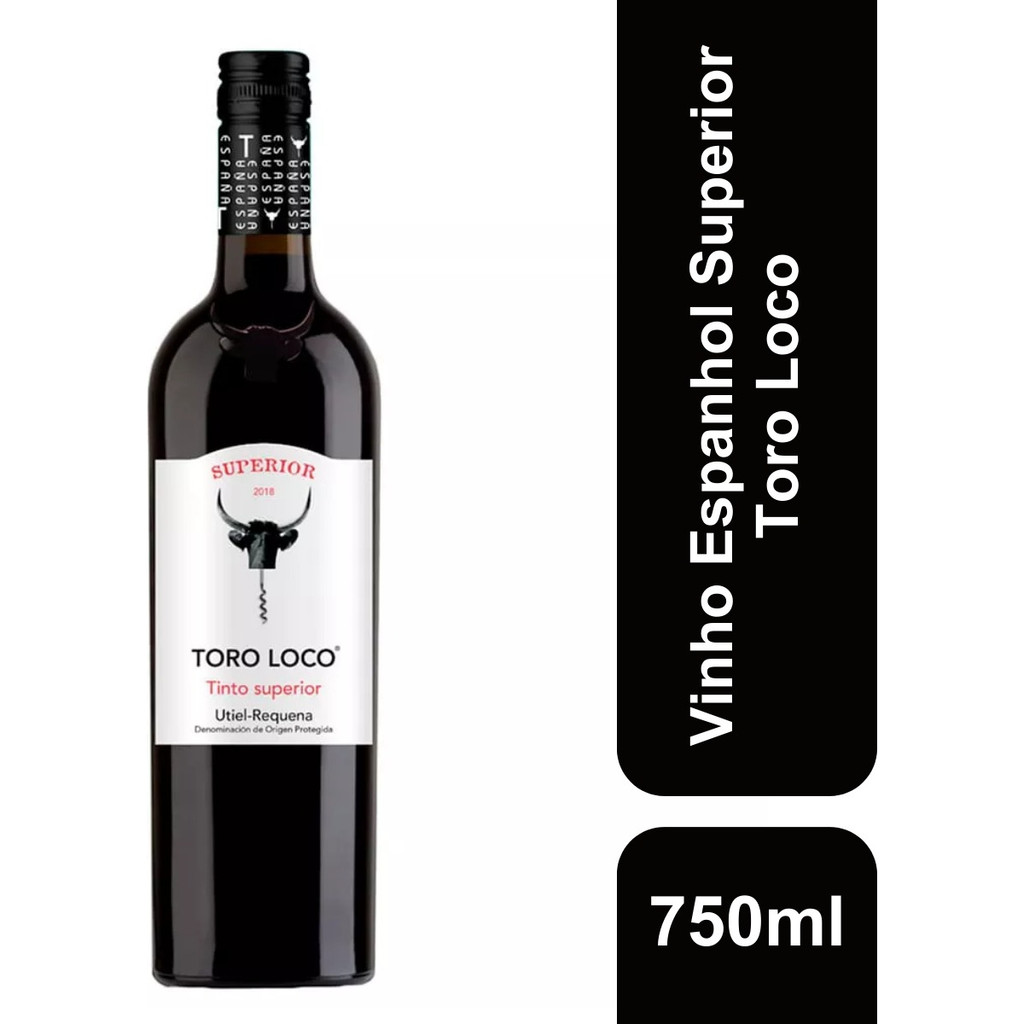 VINHO TINTO SUPERIOR TORO LOCO 750ML em Oferta na Shopee