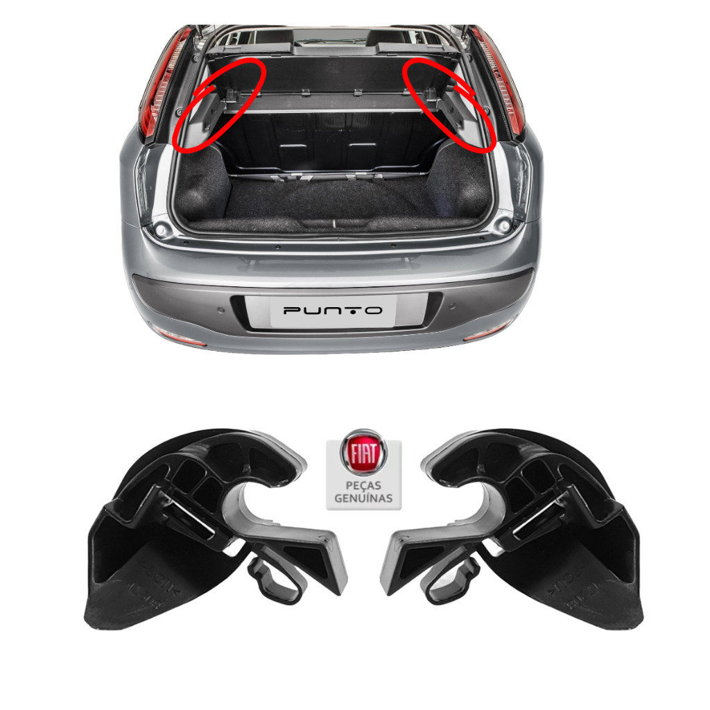 Par de Suporte Trava Tampão Porta Malas Fiat Punto 2011 A 2017 - Original em Oferta na Shopee
