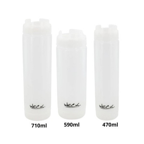 Kit C/ 03 Bisnaga Invertida Profissional 470ml 590ml 710ml Para Molhos Weck