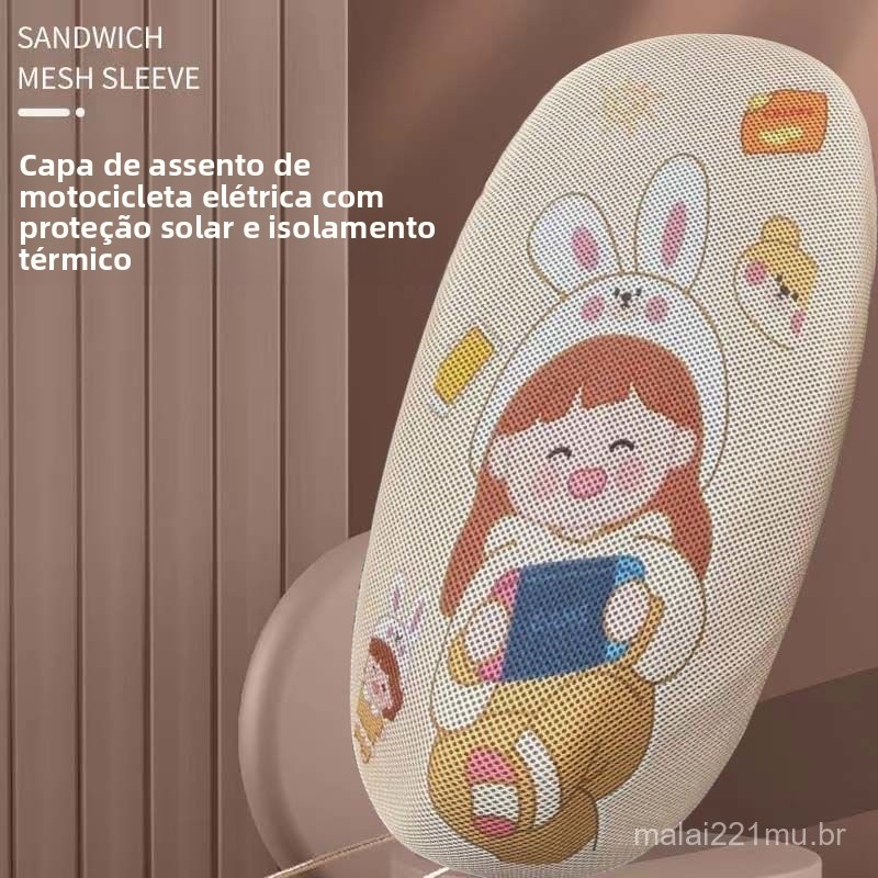Capa de assento impermeável universal para motocicletas e veículos elétricos, à prova de sol, respirável e isolada para 
