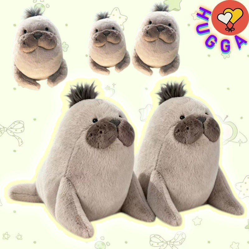 ❤ HUGGA Brinquedo De Pelúcia De Leão Marinho Realista Divertido Boneca Desktop Decorativo Plushie Casal Presentes Coisas