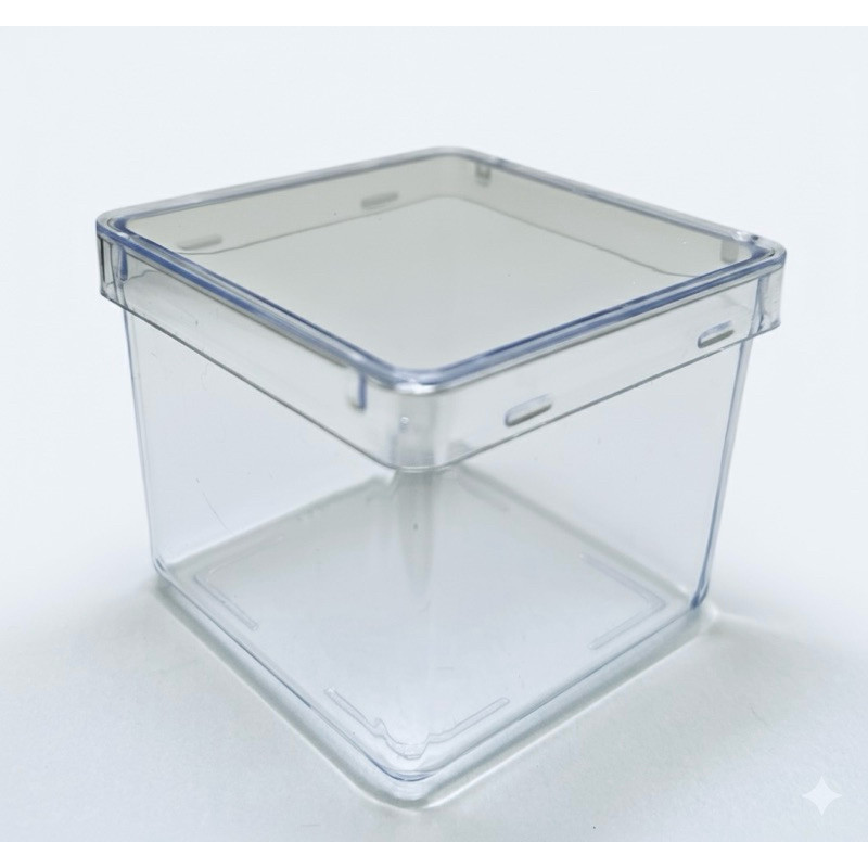 Kit 50 Caixinhas 5x5 acrílica transparente cristal para lembrancinha para personalizar porta fofos festa infantil