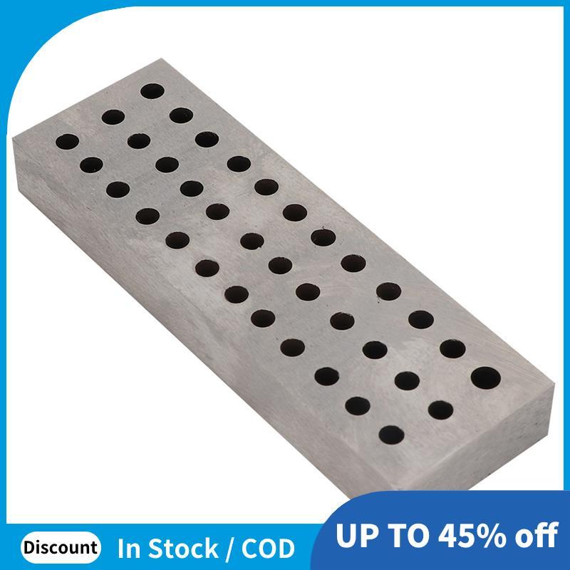 36 Furos Placa De Aço Perfuração Torção Broca Escultura Bloco Buraco Relógio Ferramenta Reparo Acessório Relojoeiro 7.6x