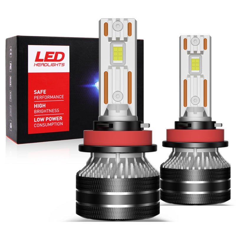 Farol LED Q5 com tubo de cobre duplo H11, farol laser super brilhante para carro, lâmpada H7 modificada, farol H4 com fe