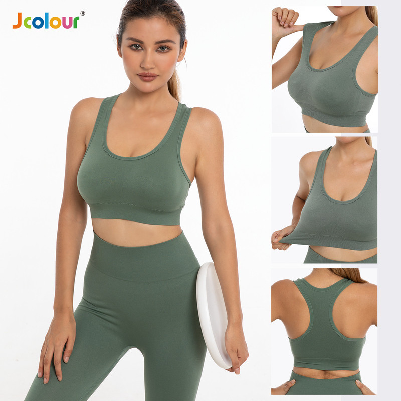 Conjunto Top Sutiã Legging Levanta Bumbum Sem Costura Cintura Alta Feminino Academia Treino ZeroTransparencia
