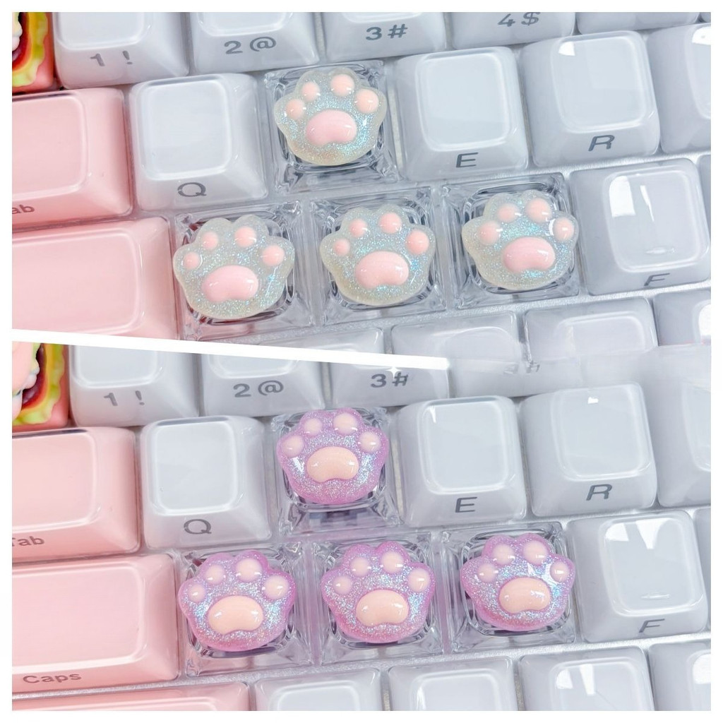 4 Pçs/set Bonito Perolado Gato Garras DIY Personalizado Keycap Keycaps Para Teclado Mecânico Tampas Chave Brinquedo Pres