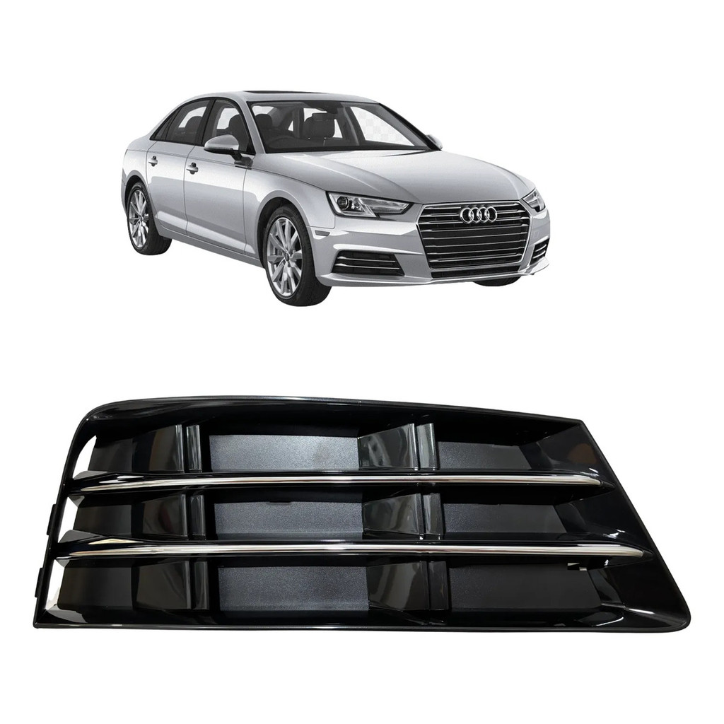 Moldura Grade Milha Audi A4 2016 2017 2018 19 Friso Cromado Passageiro Direito