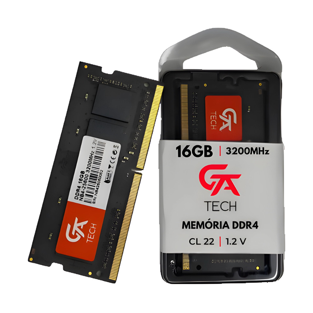 Memória Ram Notebook 16gb Gta Tech Ddr4 3200mhz Cl22 1.2v Sodimm Preto