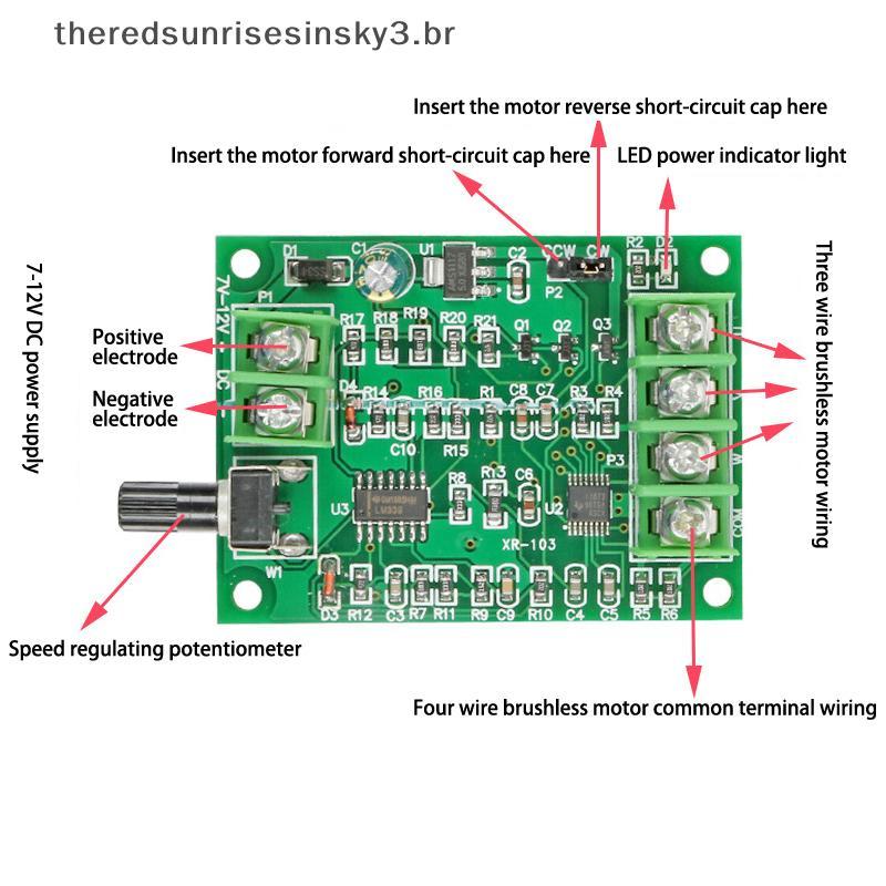 Motor De Disco Rígido TSBR 3/4 Fio 7V-12V Placa Controladora De Driver De DC Sem Escova Com Tensão Reversa Proteção Cont