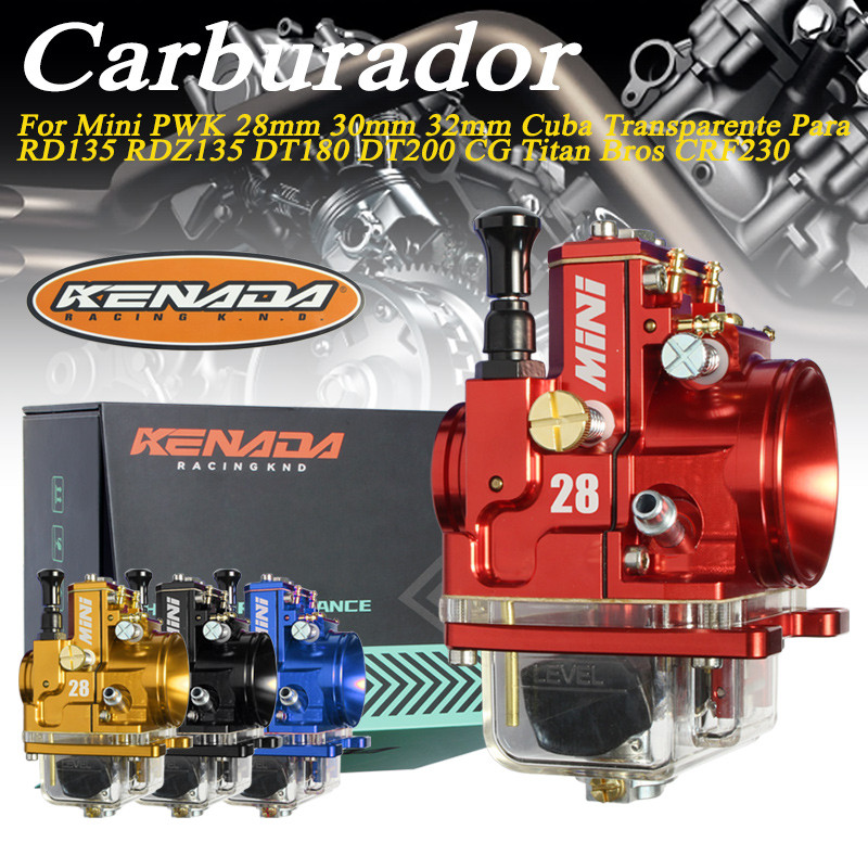 KENADA RACING Carburador Mini PWK 28/30/32/34mm Para RD135 RDZ135 DT180 DT200 CG Titan Bros CRF230