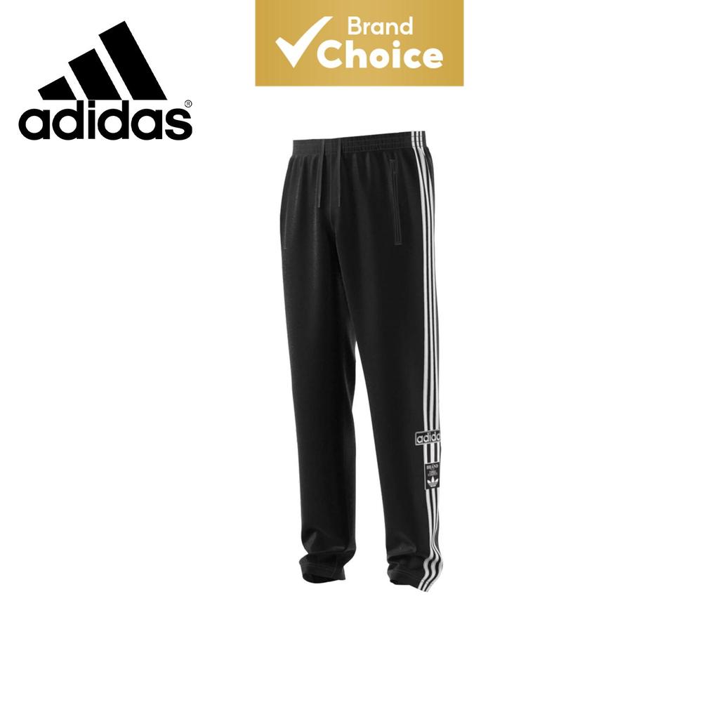 Adidas Originais Calça de Faixa Retro Tricotada Casual Três-Listras Versão Internacional para Homens Preto