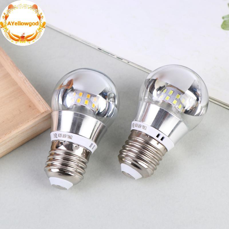 AYellowgod 360 Graus LED Espelho Lâmpada Meio Filamento De Prata 5W E27 E14 Base Flier Iluminação Livre Para Camarim BR