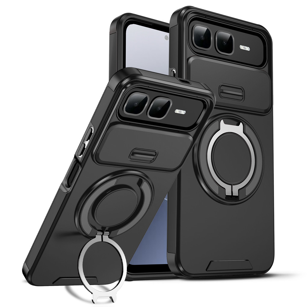 Anel Magnético Suporte Caso Do Telefone Para Infinix Inteligente 10 Plus Slide Câmera Lente Proteção TPU Quadro Plástico