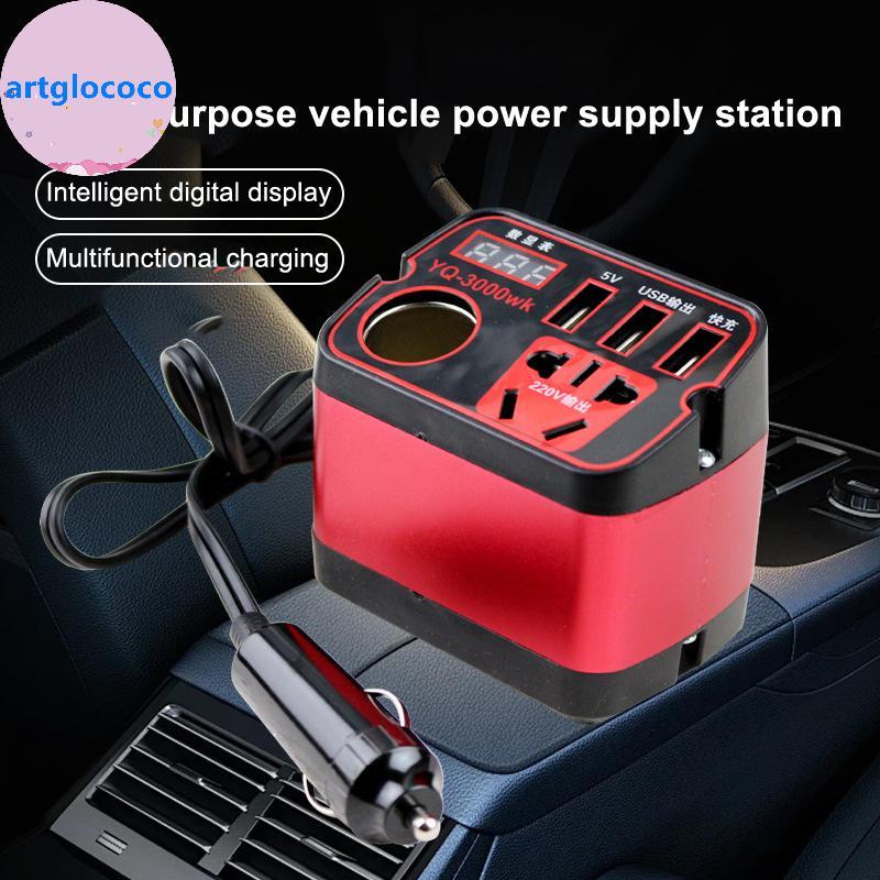 Artglococo Vermelho DC Para Adaptador AC , Inversor De Energia Amigável Viagens Automático Viagem , Recursos De Proteção