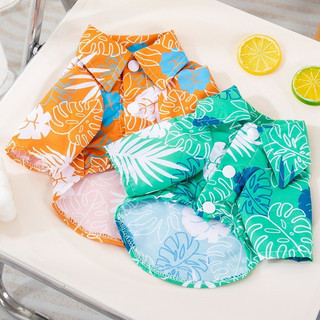 Roupas Havaianas Para Cães Estilo Praia Estampadas Folhas Camisa Gatos Animais De Estimação De Verão