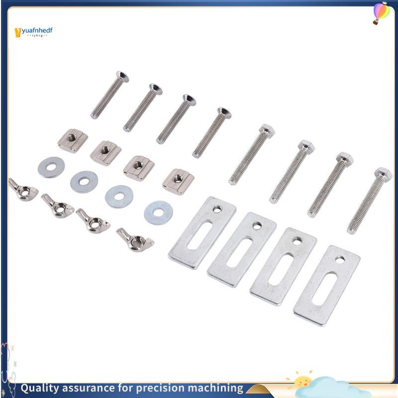 Newhopetreeprudnc24pcs T-Track Mini Hold Down Clamp Kit Com Máquina De Ferro Gravação Placa Braçadeira Fixação Para Cnc