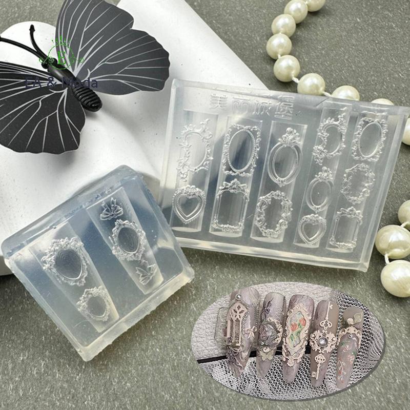 EA & Moda Mini Moldura De Foto Forma Silicone Molde De Unhas Carimbo DIY Design De Salão De Beleza Estereoscópico Manicu