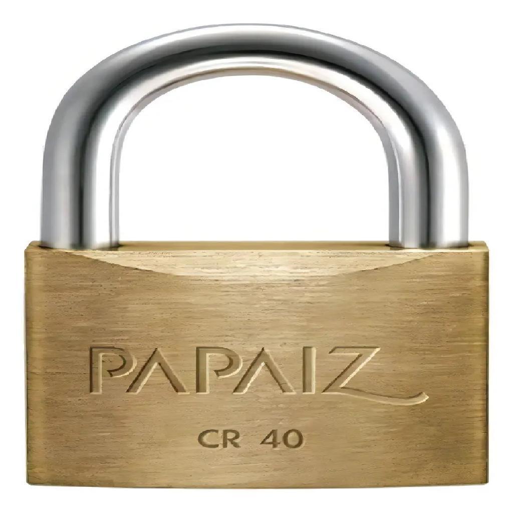 Papaiz Cr40 Cadeado Robusto Em Aço Academia Bicicleta Bau Dourado