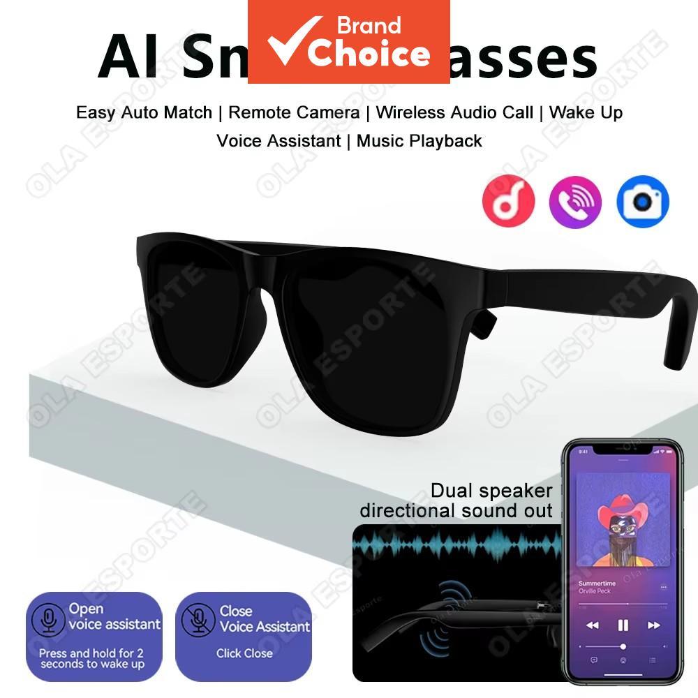 Óculos Inteligentes de Voz AI com Bluetooth, Chamada, Reprodução de Música e Fones de Ouvido Touch, Óculos de Sol com