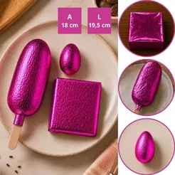100~500 FOLHAS PAPEL CHUMBO PINK 18X19,5 CM P/ BOLO GELADO CHOCO