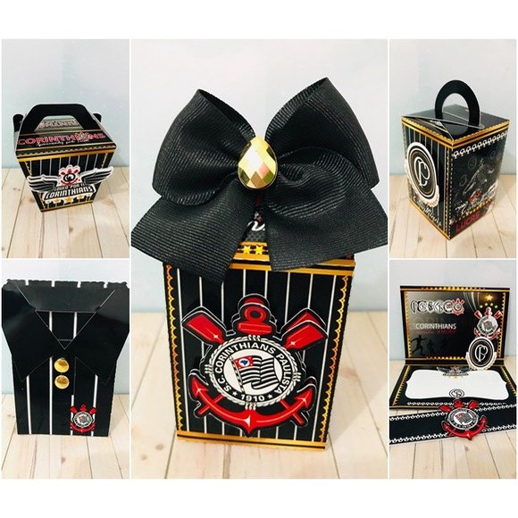 kit festa infantil lembrancinha para aniversário Caixinhas Personalizadas Futebol Corínthians