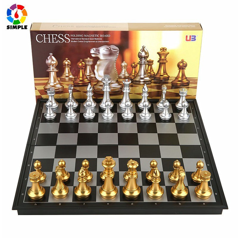 Folding International Chess Set Pieces Set Board Game Funny Game Chessmen Collection Portable Board