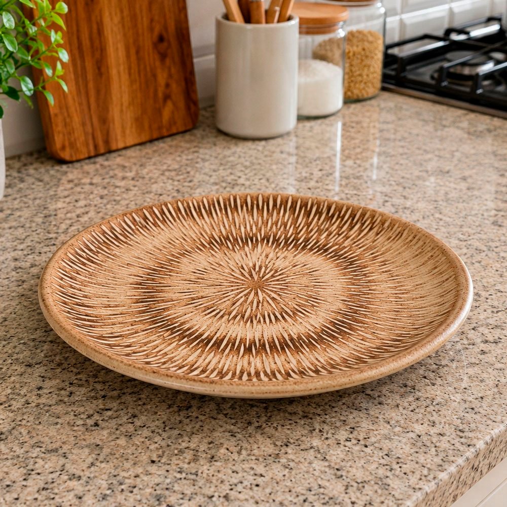Bandeja Travessa Fruteira Enfeite Centro Mesa Rustico 30cm