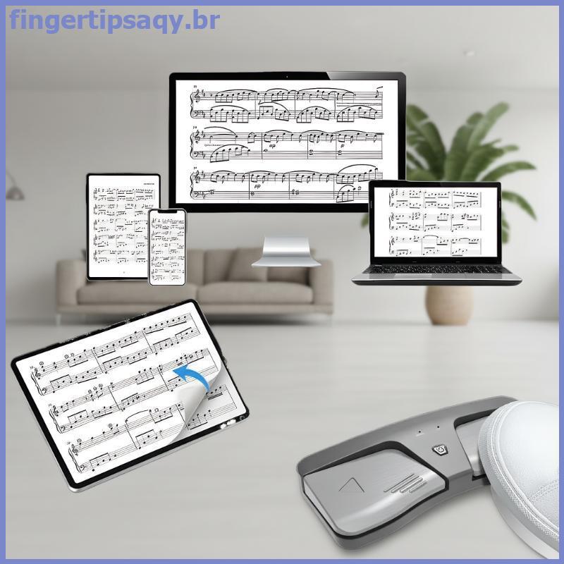 FINGE Pedal De Virador De Página Sem Fio Inteligente BT Turner Para E-books Piano Guitarra Partituras Turners ,