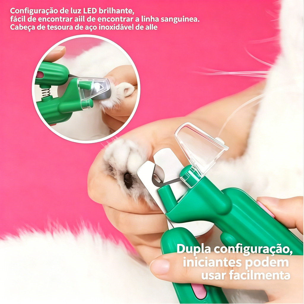 Placa cortadora de unhas para cães e gatos e Kit de lixa com luz LED de corte completo  pronta entrega