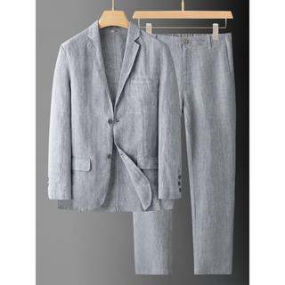 Terno de linho masculino terno de linho Casual negócios primavera outono estilo fino roupas de linho puro verão masculin