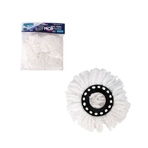 Refil Mop Giratório 8 Litros Microfibra Lavável Alta Absorção Limpeza Efetiva