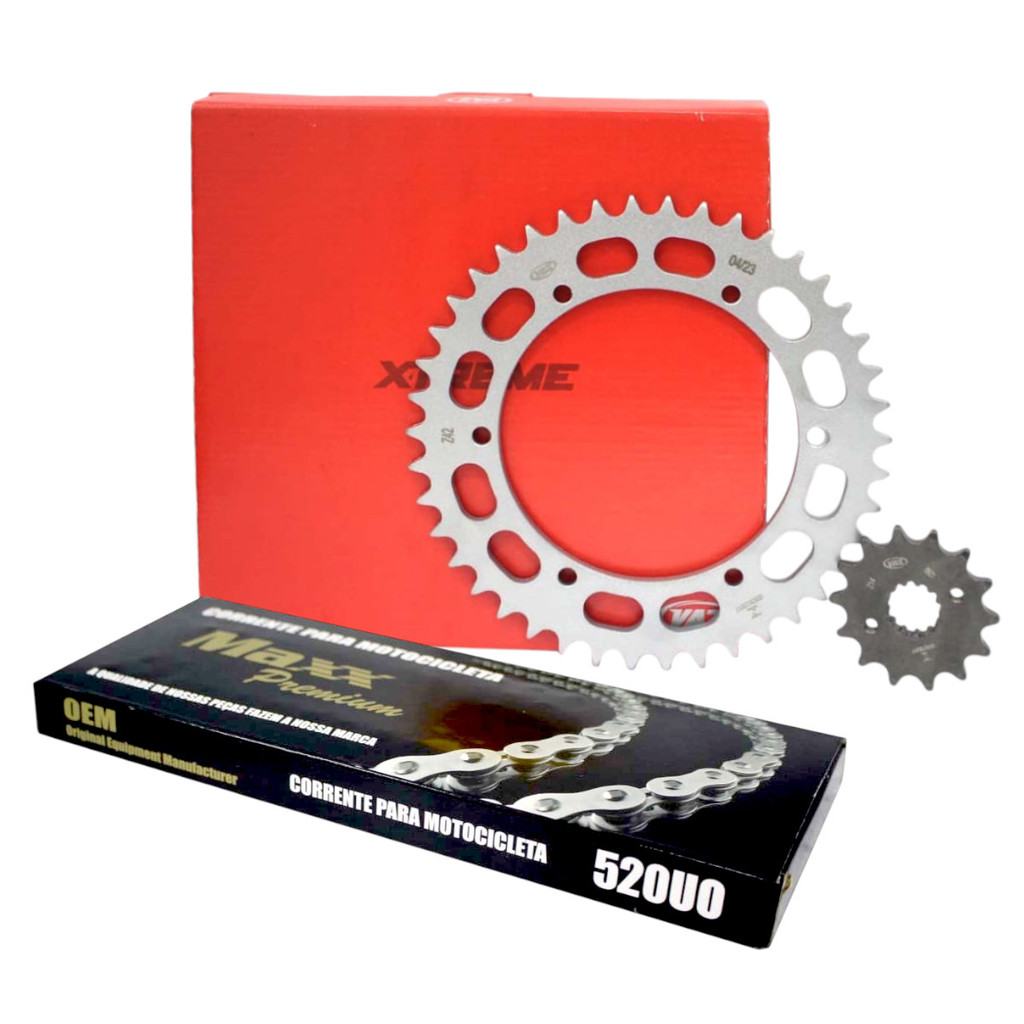 Kit Relação D Tracker 250 Klx 250 Vaz + Maxx C/ Retentor