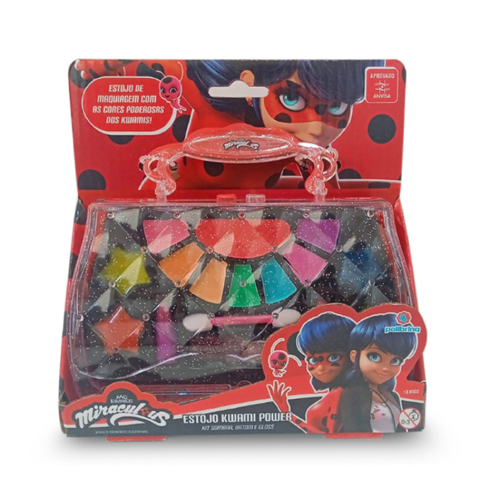 Maleta Maquiagem Infantil Crianças + Batom Sombra Esmalte LadyBug