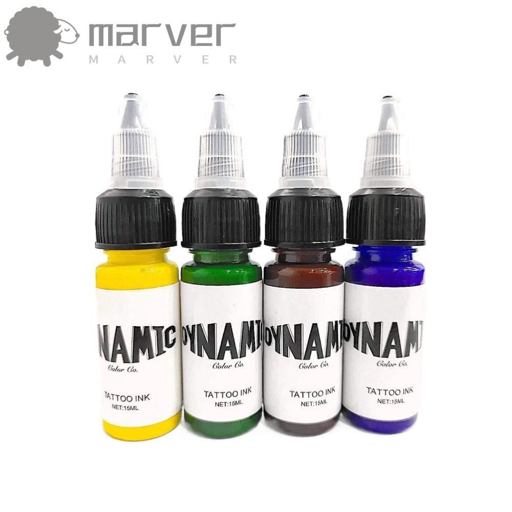 Cor De Prática De Tatuagem MARVER , Tinta Preta Marrom Vermelho Verde , Arte Corporal Branco Azul 15ML Pigmento
