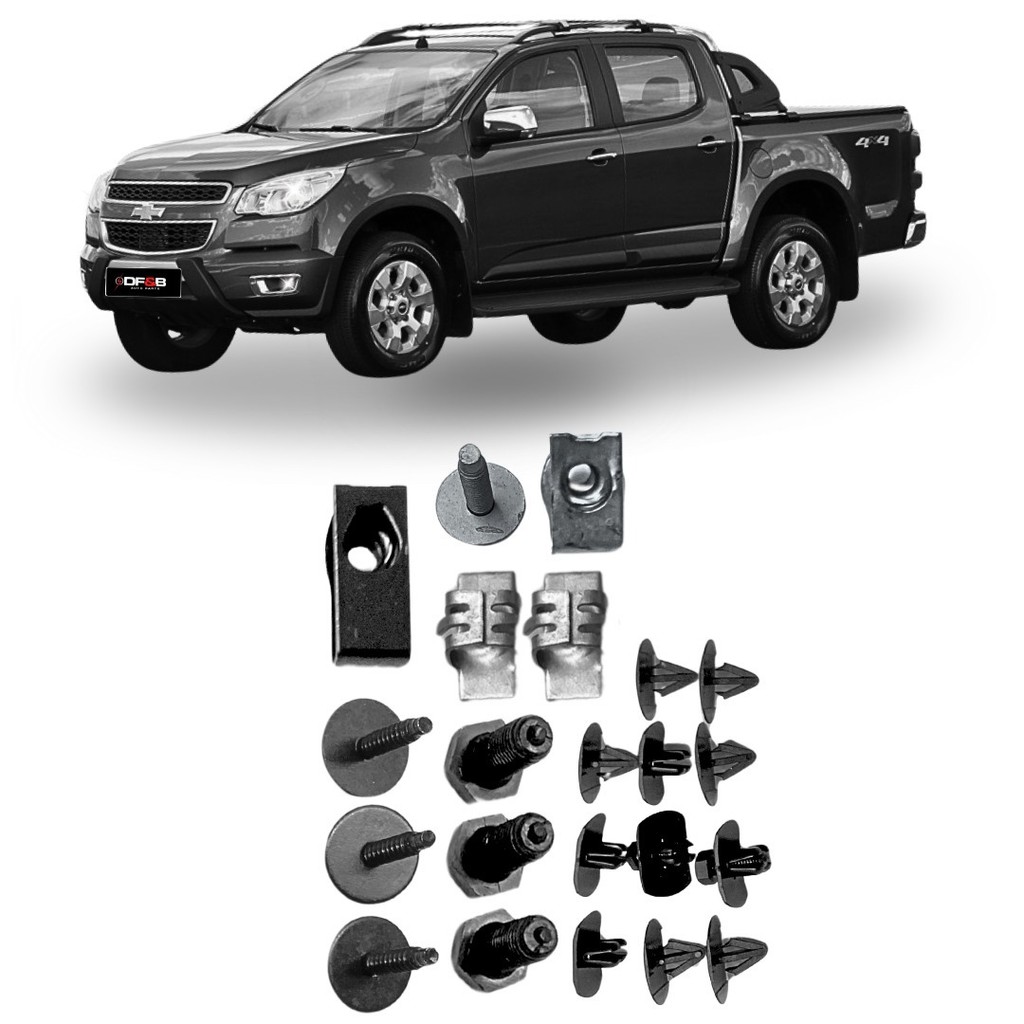 Kit 19 Grampos Fixação Parabarro Dianteiro S10 2012/2023