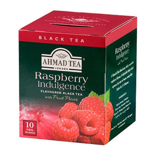 Chá Inglês Raspberry Indulgence Framboesa Ahmad Preto Tea