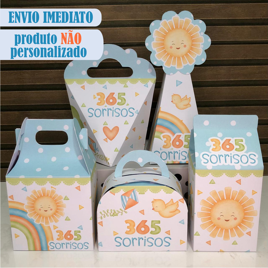 Caixinhas 365 SORRISOS - Caixinhas para decoração e lembrancinha de aniversário - Pegue e Monte em Oferta na Shopee