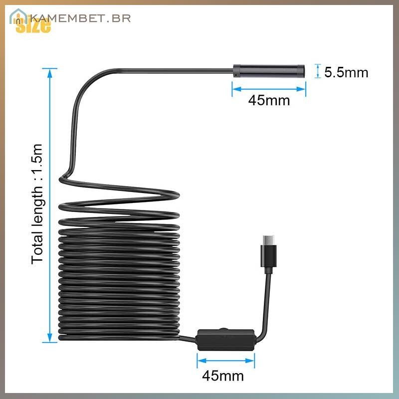 Câmera Endoscópica Android kam 5.5MM 3 Em 1 Micro USB Tipo C Boroscópio À Prova D'água LED Inspeção De Carro Para HUAWEI — imagem 2 de 2