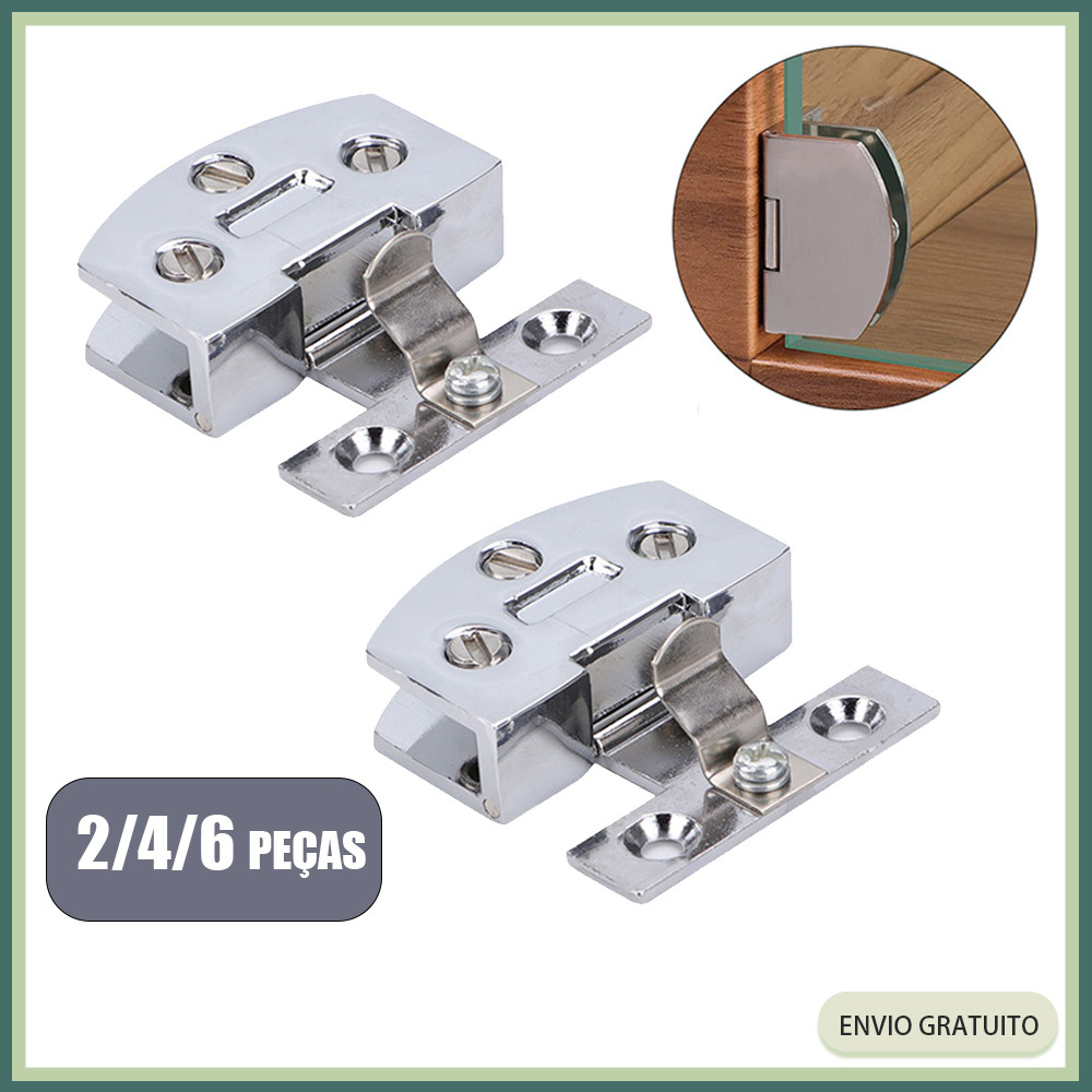 2/4/6pcs Dobradiça de vidro Dobradiça dobrável 90 graus Dobradiça de vitrine de armário de vinho Dobradiça de porta de a