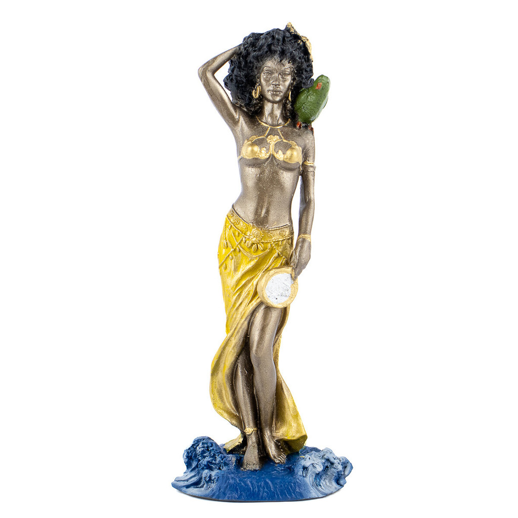 Escultura Orixá Oxum Brilho das Águas  22 cm em Resina
