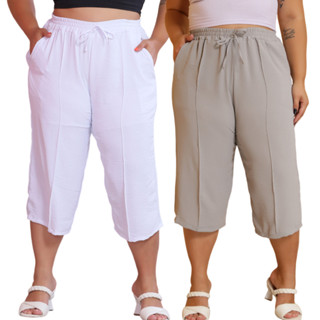 Kit 2 Pçs Calça Feminina Pancourt Em Tecido Duna Com Elastica Plus Size em Oferta na Shopee