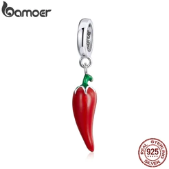 Bamoer 100% Prata 925 Pingente Petiete Pouco Pimenta Linda Estilo Fit Charme Pulseiras Jóias Fazendo Acessórios De Moda Bsc461