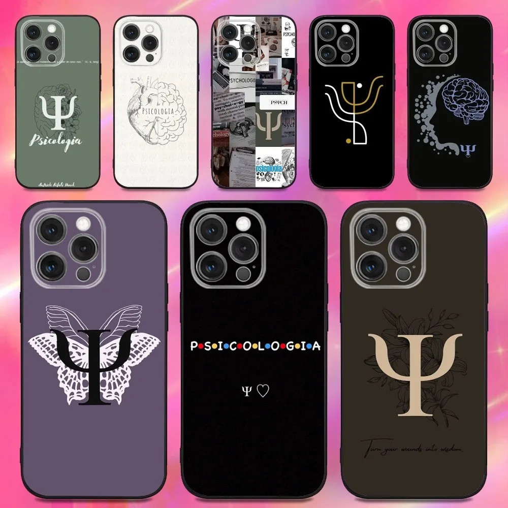 TP-1 Psicólogo Profissão Psicologia Logotipo Capa De Telefone Para iPhone 16 , 17,15,14,13,12,11 , Pro , Max , Plus , X