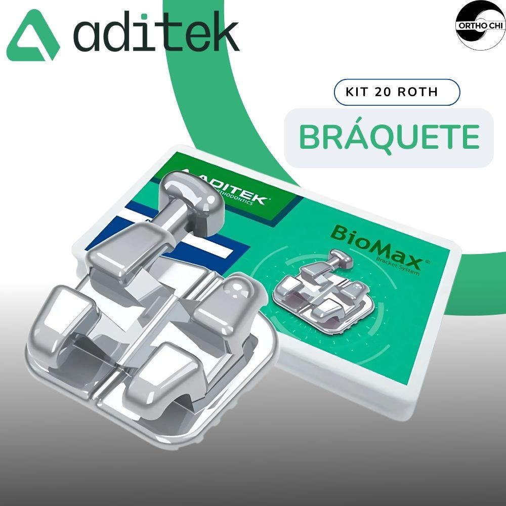 Kit C/ 20 Bráquete Aço Ortodontico Roth Aditek Envio Imediato